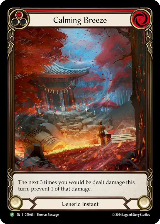 (031) Flesh & Blood TCG GEM Pack Promos Single: Calming Breeze (Regular)  Promo