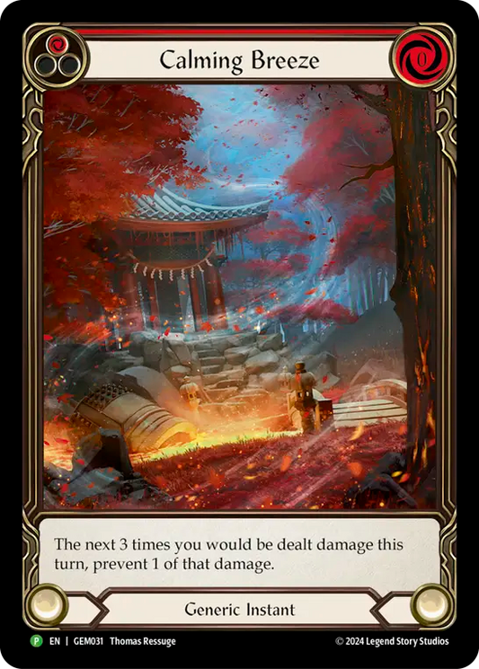 (031) Flesh & Blood TCG GEM Pack Promos Single: Calming Breeze (Regular)  Promo