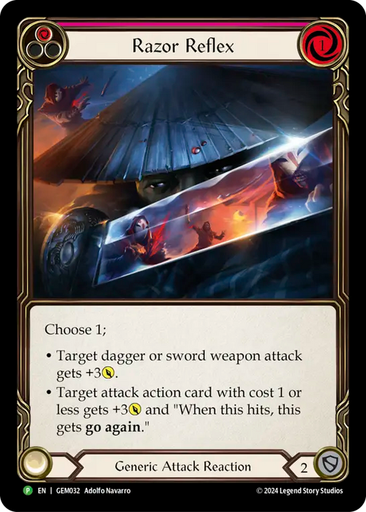 (032) Flesh & Blood TCG GEM Pack Promos Single: Razor Reflex (Red) (Regular)  Promo