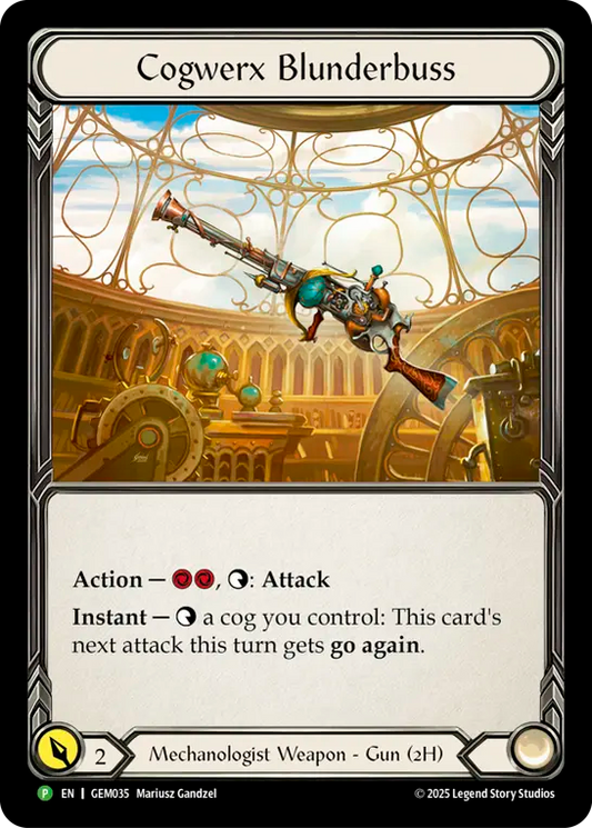 (035) Flesh & Blood TCG GEM Pack Promos Single: Cogwerx Blunderbuss (Cold Foil)  Promo