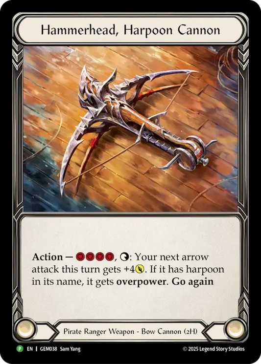 (038) Flesh & Blood TCG GEM Pack Promos Single: Hammerhead, Harpoon Cannon (Cold Foil)  Promo