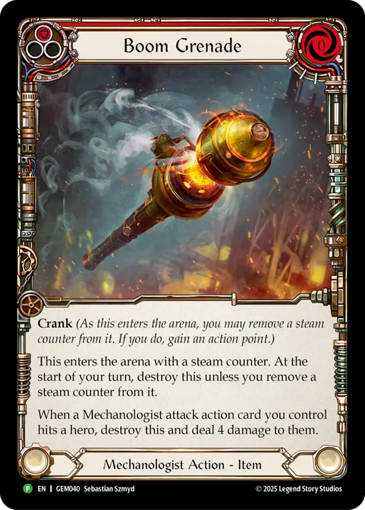 (040) Flesh & Blood TCG GEM Pack Promos Single: Boom Grenade (Red) (Cold Foil)  Promo