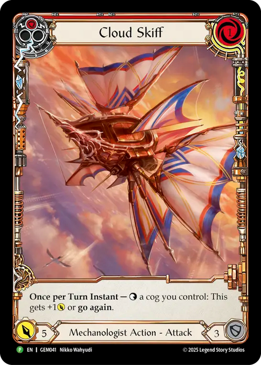 (041) Flesh & Blood TCG GEM Pack Promos Single: Cloud Skiff (Red) (Extended Art Rainbow Foil)  Promo