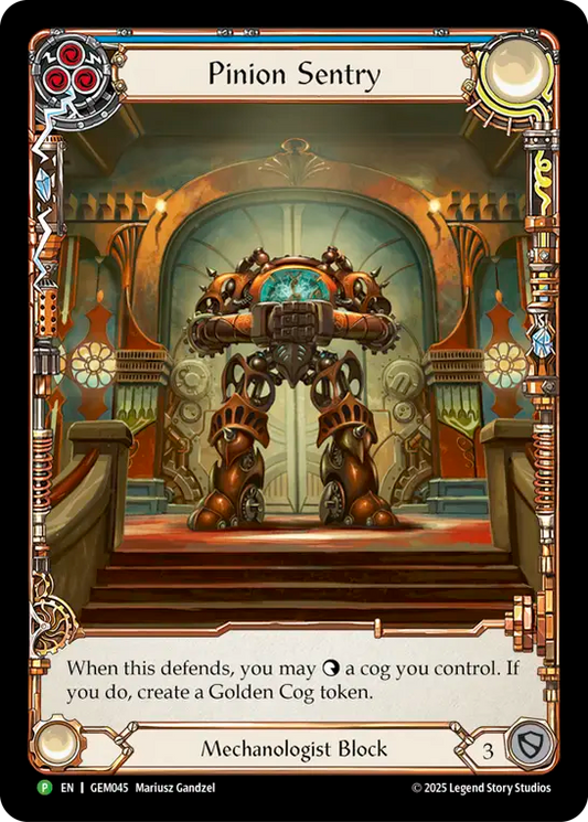 (045) Flesh & Blood TCG GEM Pack Promos Single: Pinion Sentry (Extended Art Rainbow Foil)  Promo