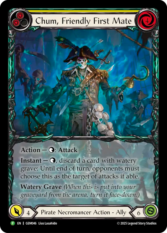 (046) Flesh & Blood TCG GEM Pack Promos Single: Chum, Friendly First Mate (Extended Art Rainbow Foil)  Promo