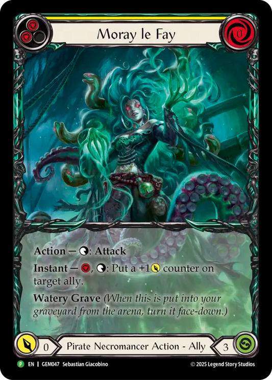 (047) Flesh & Blood TCG GEM Pack Promos Single: Moray le Fay (Extended Art Rainbow Foil)  Promo