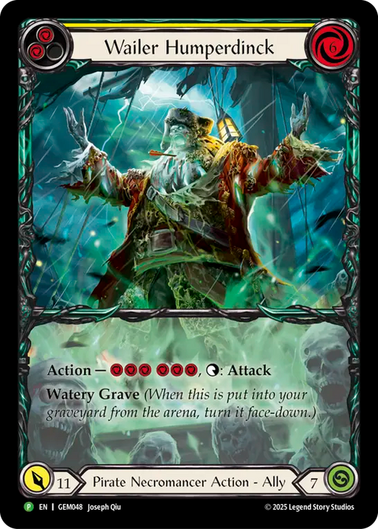 (048) Flesh & Blood TCG GEM Pack Promos Single: Wailer Humperdinck (Extended Art Rainbow Foil)  Promo