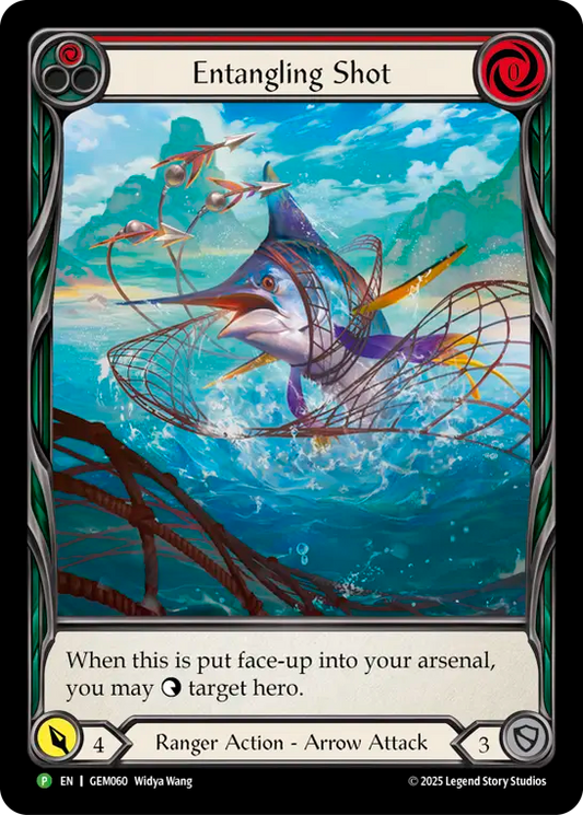 (060) Flesh & Blood TCG GEM Pack Promos Single: Entangling Shot (Extended Art Rainbow Foil)  Promo