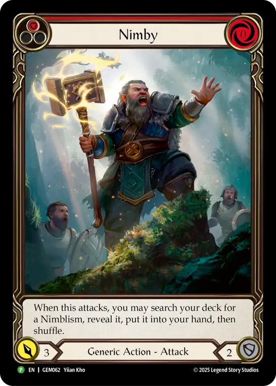 (062) Flesh & Blood TCG GEM Pack Promos Single: Nimby (Red) (Extended Art Regular)  Promo