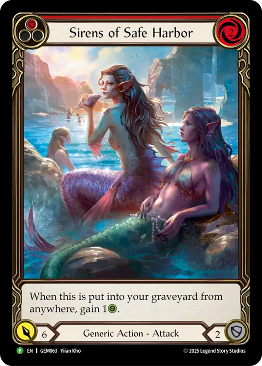 (063) Flesh & Blood TCG GEM Pack Promos Single: Sirens of Safe Harbor (Red) (Extended Art Regular)  Promo