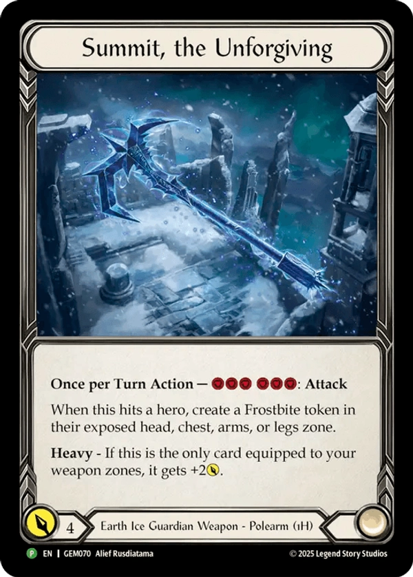 (070) Flesh & Blood TCG GEM Pack Promos Single: Summit, the Unforgiving (Cold Foil)  Promo