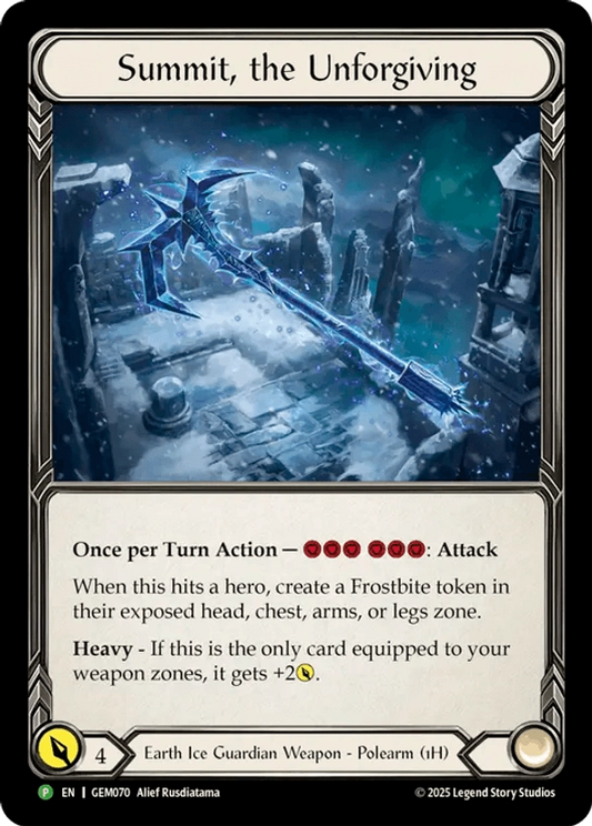 (070) Flesh & Blood TCG GEM Pack Promos Single: Summit, the Unforgiving (Cold Foil)  Promo