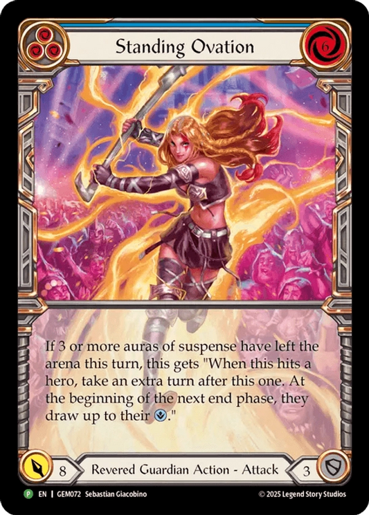 (072) Flesh & Blood TCG GEM Pack Promos Single: Standing Ovation (Extended Art Cold Foil)  Promo