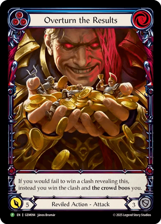 (094) Flesh & Blood TCG GEM Pack Promos Single: Overturn the Results (Extended Art Rainbow Foil)  Promo