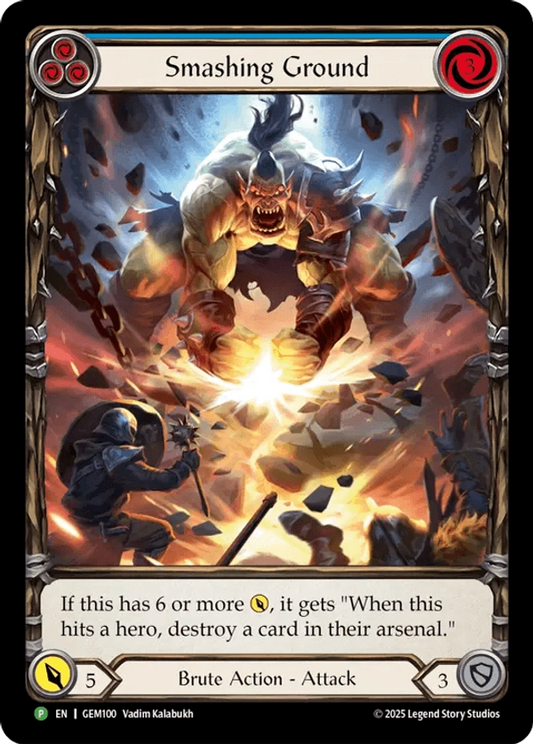 (100) Flesh & Blood TCG GEM Pack Promos Single: Smashing Ground (Extended Art Regular)  Promo