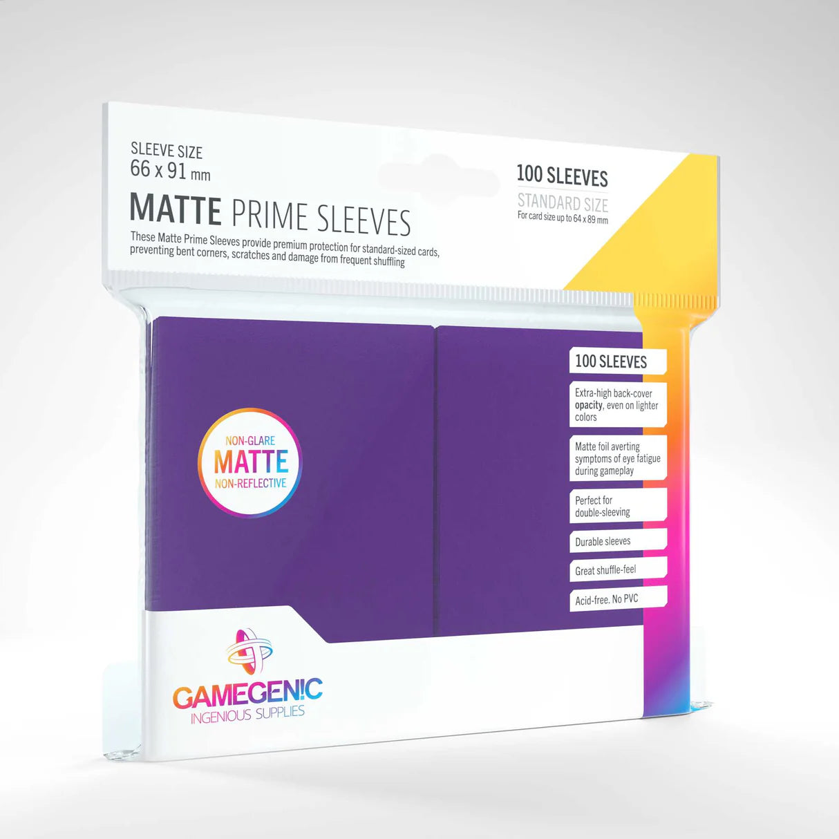 GameGenic Matte Prime Sleeves - Purple (100 ct)