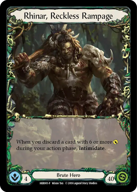 (001) Flesh & Blood TCG Hero Promos Single: Rhinar, Reckless Rampage (Cold Foil)  Promo