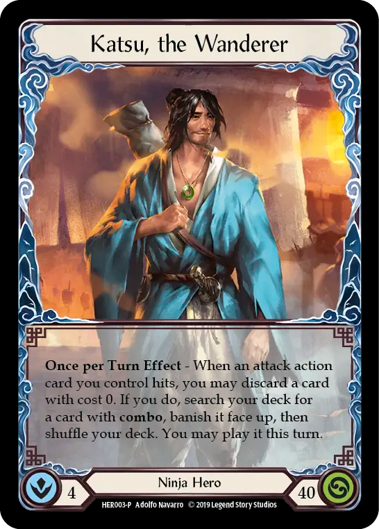 (003) Flesh & Blood TCG Hero Promos Single: Katsu, the Wanderer (Cold Foil)  Promo