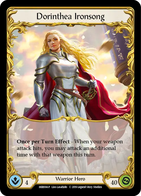 (004) Flesh & Blood TCG Hero Promos Single: Dorinthea Ironsong (Cold Foil)  Promo