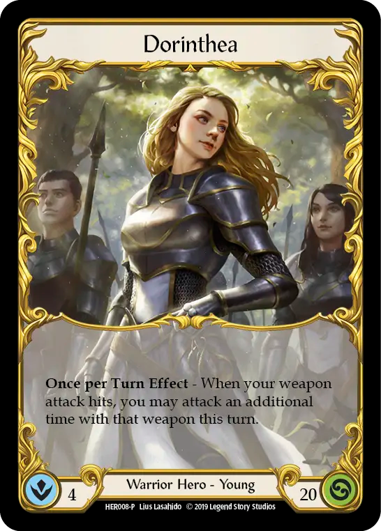 (008) Flesh & Blood TCG Hero Promos Single: Dorinthea (Rainbow Foil)  Promo