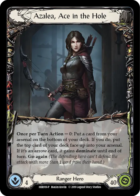(018) Flesh & Blood TCG Hero Promos Single: Azalea, Ace in the Hole (Rainbow Foil)  Promo