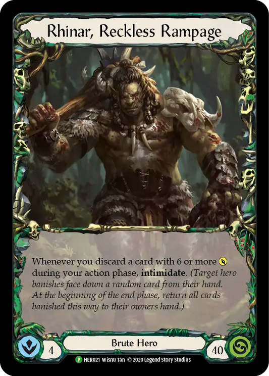 (021) Flesh & Blood TCG Hero Promos Single: Rhinar, Reckless Rampage (Rainbow Foil)  Promo