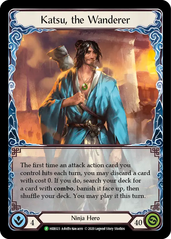 (023) Flesh & Blood TCG Hero Promos Single: Katsu, the Wanderer (Rainbow Foil)  Promo