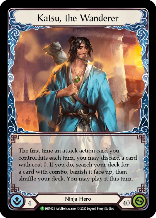 (023) Flesh & Blood TCG Hero Promos Single: Katsu, the Wanderer (Rainbow Foil)  Promo