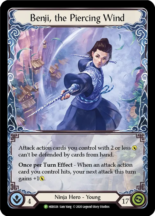 (026) Flesh & Blood TCG Hero Promos Single: Benji, the Piercing Wind (Cold Foil)  Promo