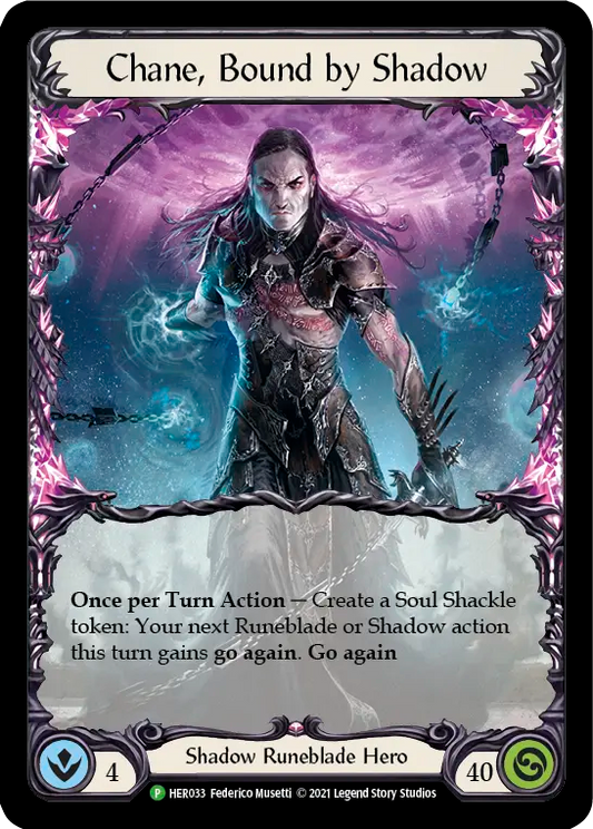 (033) Flesh & Blood TCG Hero Promos Single: Chane, Bound by Shadow (Cold Foil)  Promo