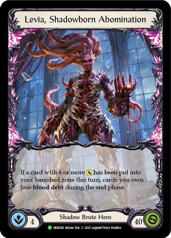 (040) Flesh & Blood TCG Hero Promos Single: Levia, Shadowborn Abomination (Rainbow Foil)  Promo