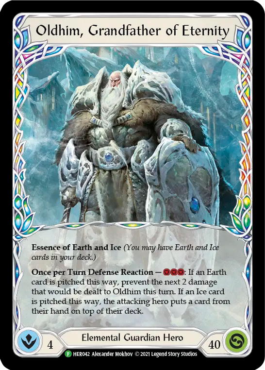(042) Flesh & Blood TCG Hero Promos Single: Oldhim, Grandfather of Eternity (Cold Foil)  Promo