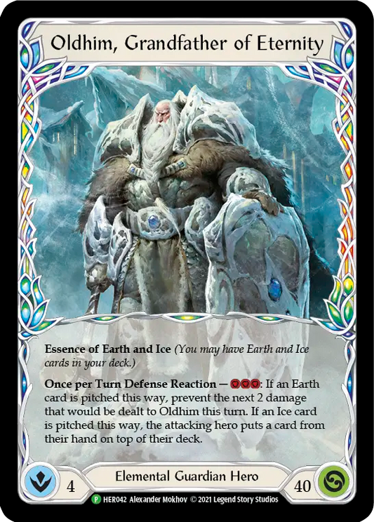 (042) Flesh & Blood TCG Hero Promos Single: Oldhim, Grandfather of Eternity (Cold Foil)  Promo