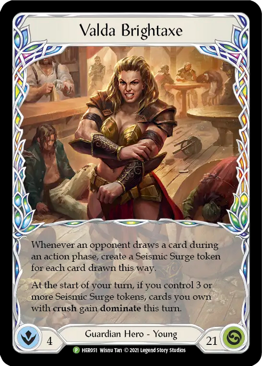 (051) Flesh & Blood TCG Hero Promos Single: Valda Brightaxe (Cold Foil)  Promo