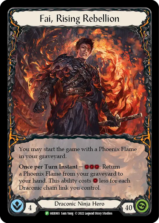 (065) Flesh & Blood TCG Hero Promos Single: Fai, Rising Rebellion (Rainbow Foil)  Promo