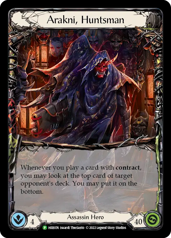 (074) Flesh & Blood TCG Hero Promos Single: Arakni, Huntsman (Cold Foil)  Promo