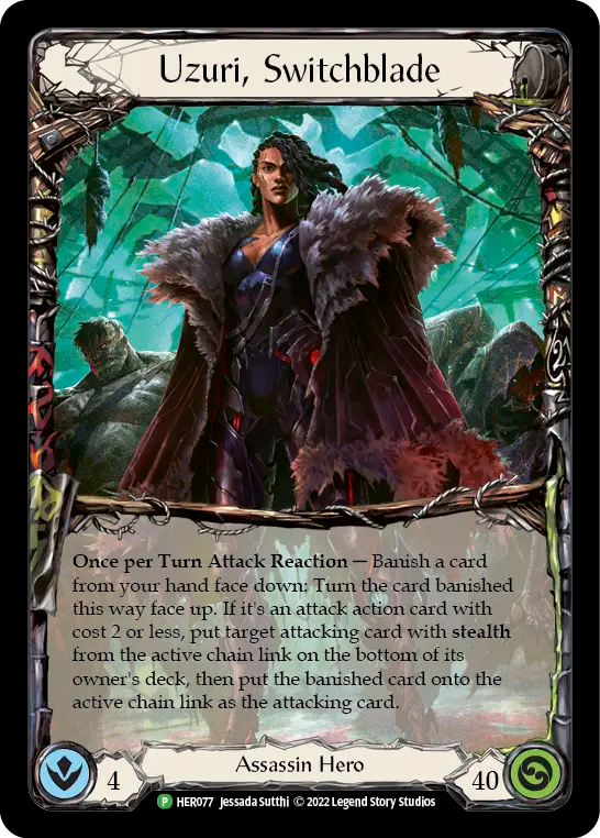 (077) Flesh & Blood TCG Hero Promos Single: Uzuri, Switchblade (Cold Foil)  Promo