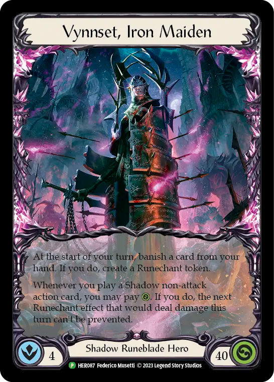 (087) Flesh & Blood TCG Hero Promos Single: Vynnset, Iron Maiden (Cold Foil)  Promo
