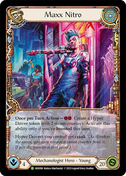 (098) Flesh & Blood TCG Hero Promos Single: Maxx Nitro (Rainbow Foil)  Promo