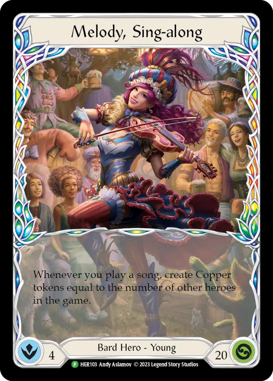 (103) Flesh & Blood TCG Hero Promos Single: Melody, Sing-along (Cold Foil)  Promo