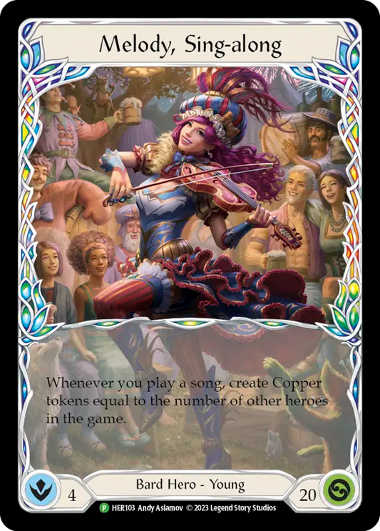 (103) Flesh & Blood TCG Hero Promos Single: Melody, Sing-along (Cold Foil)  Promo