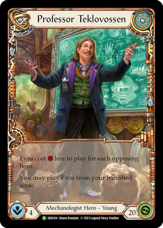 (104) Flesh & Blood TCG Hero Promos Single: Professor Teklovossen (Cold Foil)  Promo