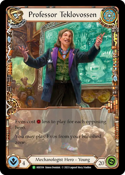 (104) Flesh & Blood TCG Hero Promos Single: Professor Teklovossen (Cold Foil)  Promo