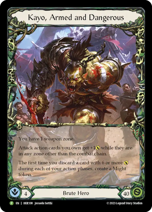 (108) Flesh & Blood TCG Hero Promos Single: Kayo, Armed and Dangerous (Rainbow Foil)  Promo