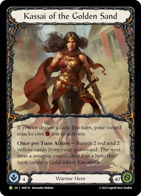 (110) Flesh & Blood TCG Hero Promos Single: Kassai of the Golden Sand (Rainbow Foil)  Promo
