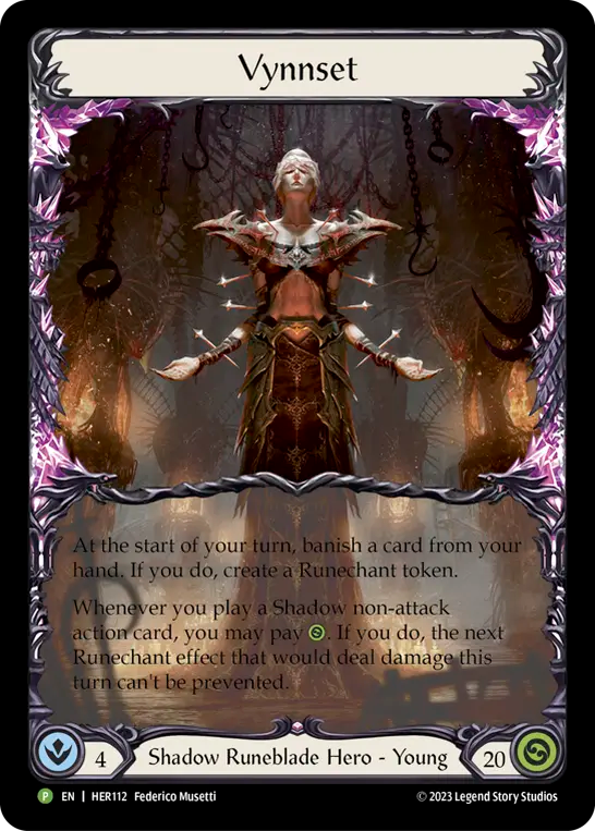 (112) Flesh & Blood TCG Hero Promos Single: Vynnset (Rainbow Foil)  Promo