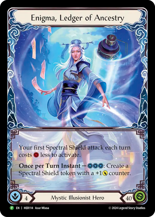 (114) Flesh & Blood TCG Hero Promos Single: Enigma, Ledger of Ancestry (Rainbow Foil)  Promo