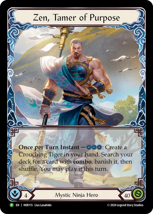 (115) Flesh & Blood TCG Hero Promos Single: Zen, Tamer of Purpose (Rainbow Foil)  Promo