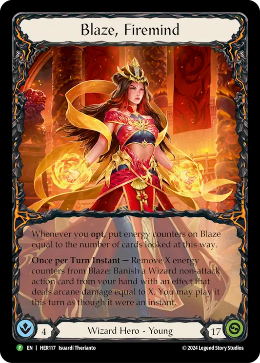 (117) Flesh & Blood TCG Hero Promos Single: Blaze, Firemind (Rainbow Foil)  Promo
