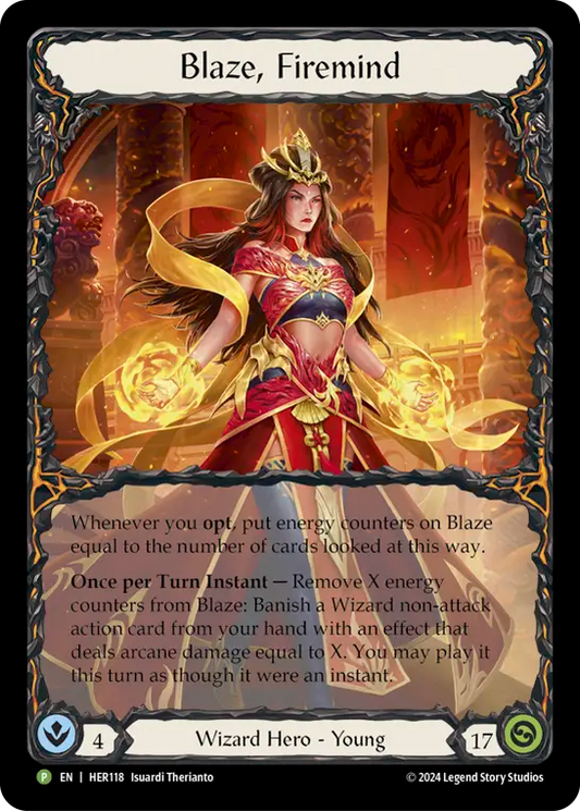 (118) Flesh & Blood TCG Hero Promos Single: Blaze, Firemind (Cold Foil)  Promo